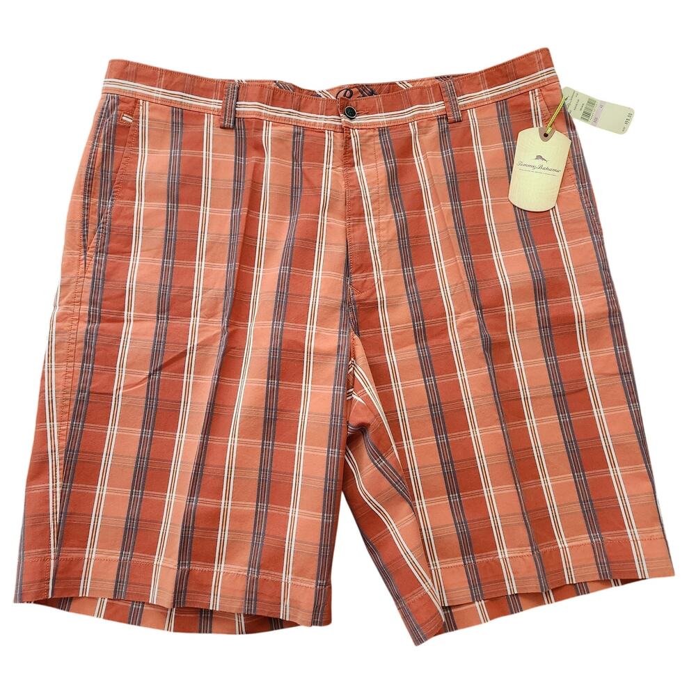 NWT Tommy Bahama Playa Del Plaid Cotton Silk Shorts Size 42